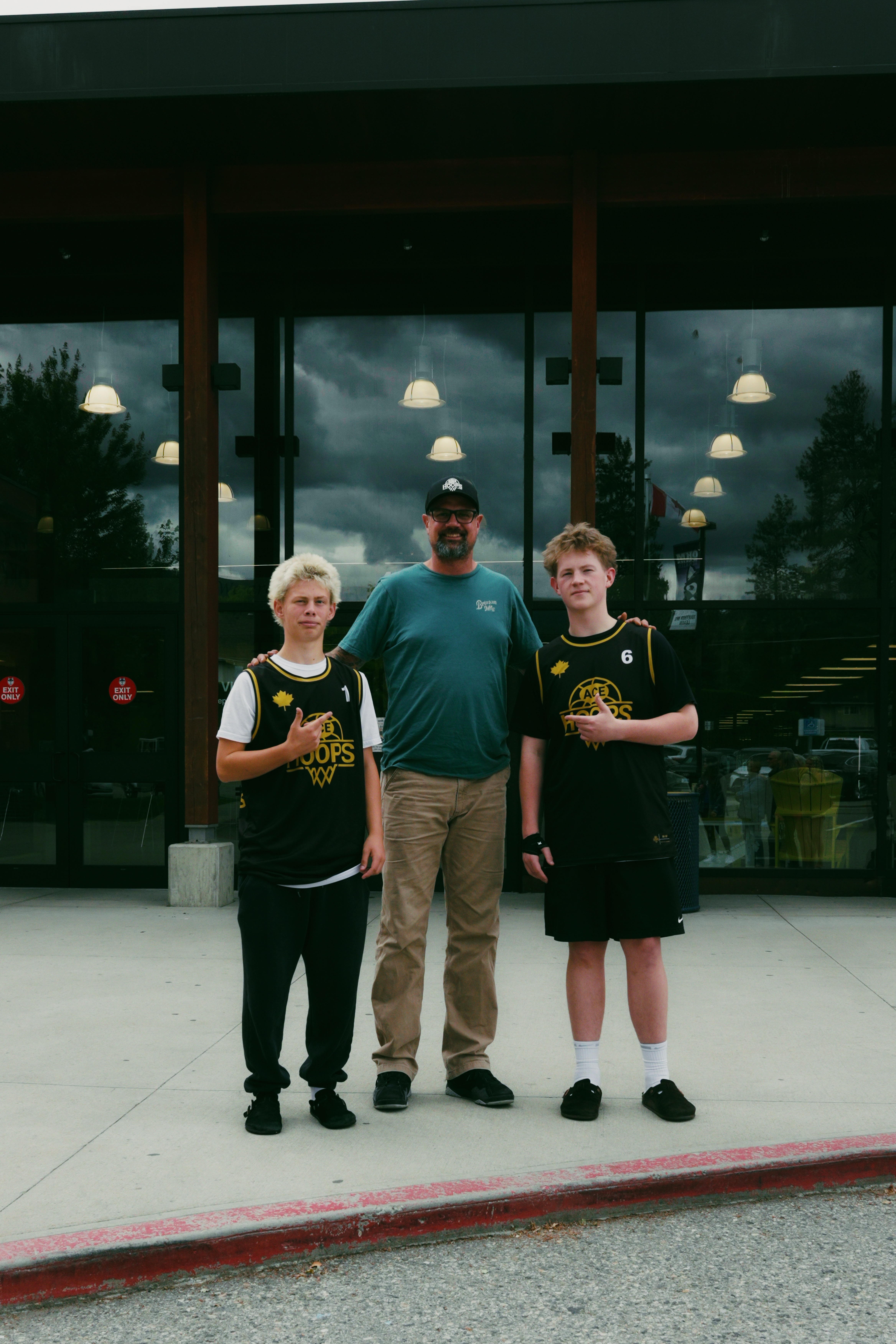 Ryan with sons Jax and Anthony supporting ACE Hoops