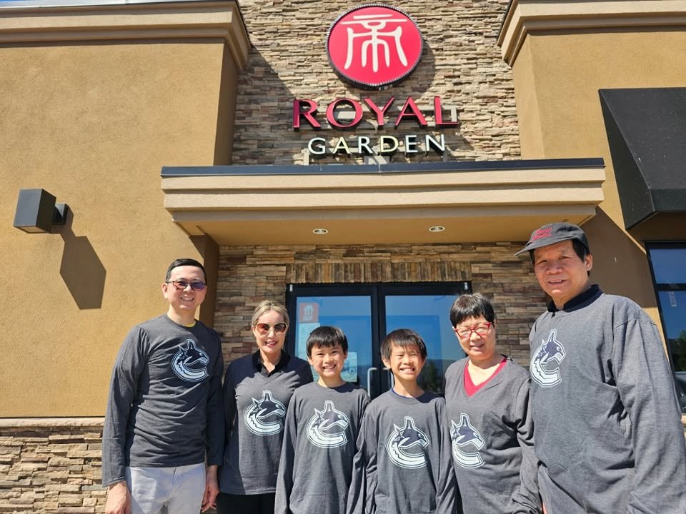 The Low family in team jerseys supporting ACE Hoops
